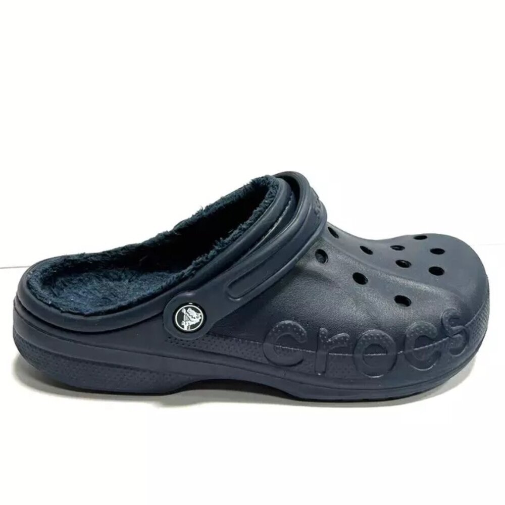 Crocs Men's Baya Lined Clogs Navy, Size 9 M - Picture 1 of 6